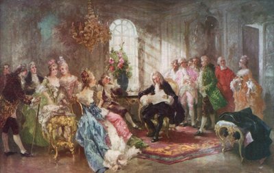 ヴォルテールはポーランドのスタニスラス王に彼の悲劇セミラミスを読んで 作： Vicente de Paredes